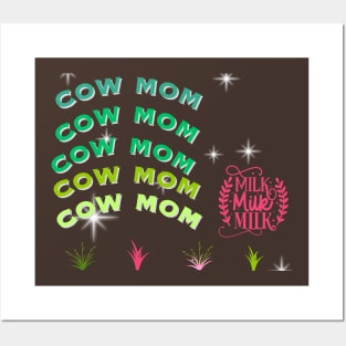 cow mom t shirt Posters and Art